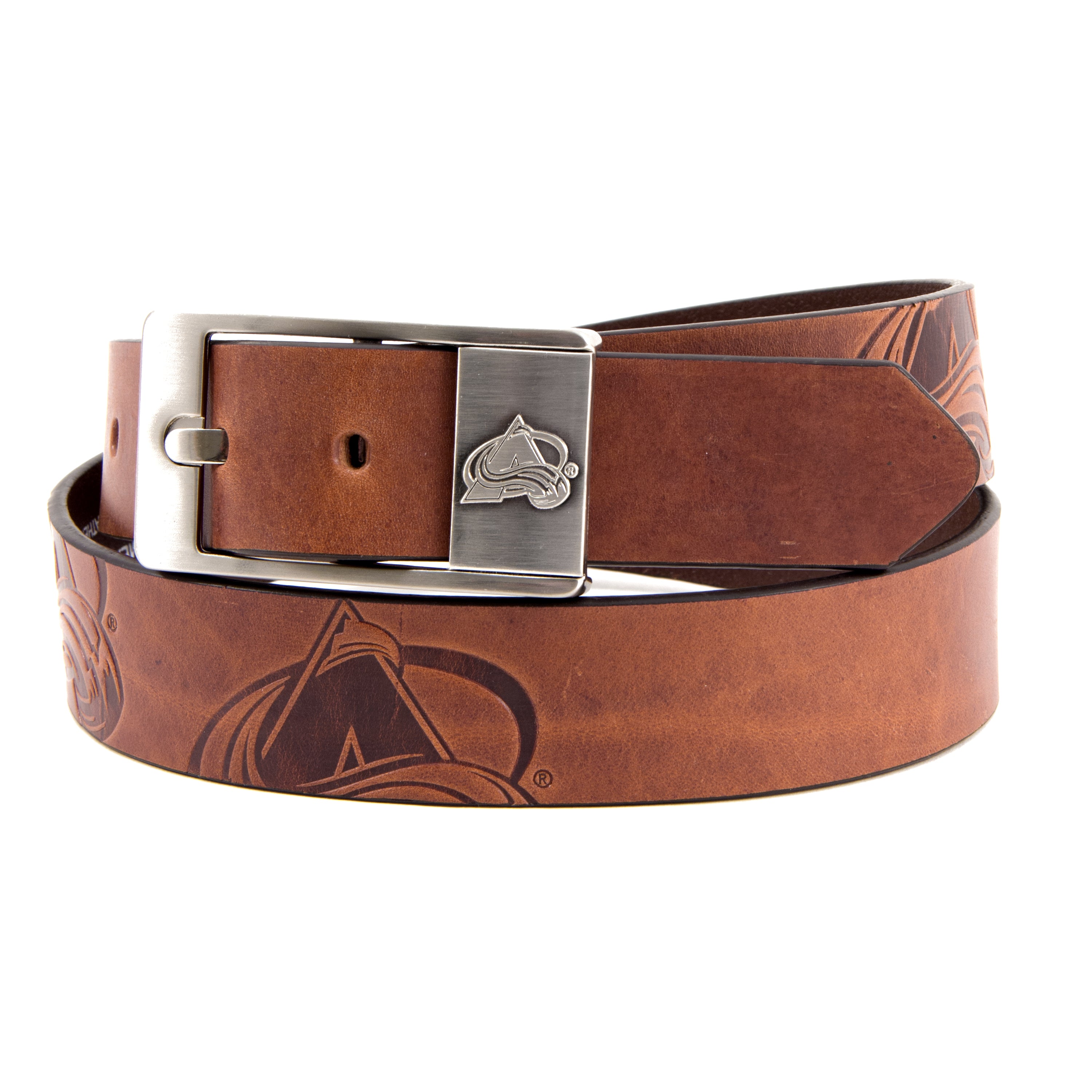 Michigan Wolverines Brandish Leather Belt - Brown