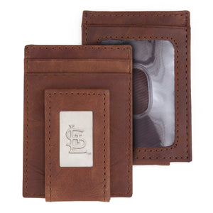 Eagles Wings St. Louis Cardinals Leather Front Pocket Wallet Brown